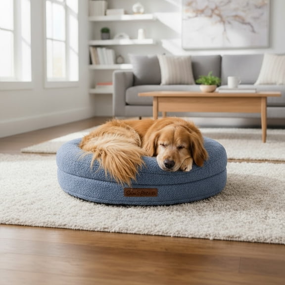 Sam's Pets Scruffy 30" Round Orthopedic Dog Bed In Navy
