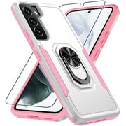 SamSung Galaxy S21 Plus mobile phone case, military grade shockproof cover pass, 15 foot drop test protective cover, with magnetic support and vehicle support White