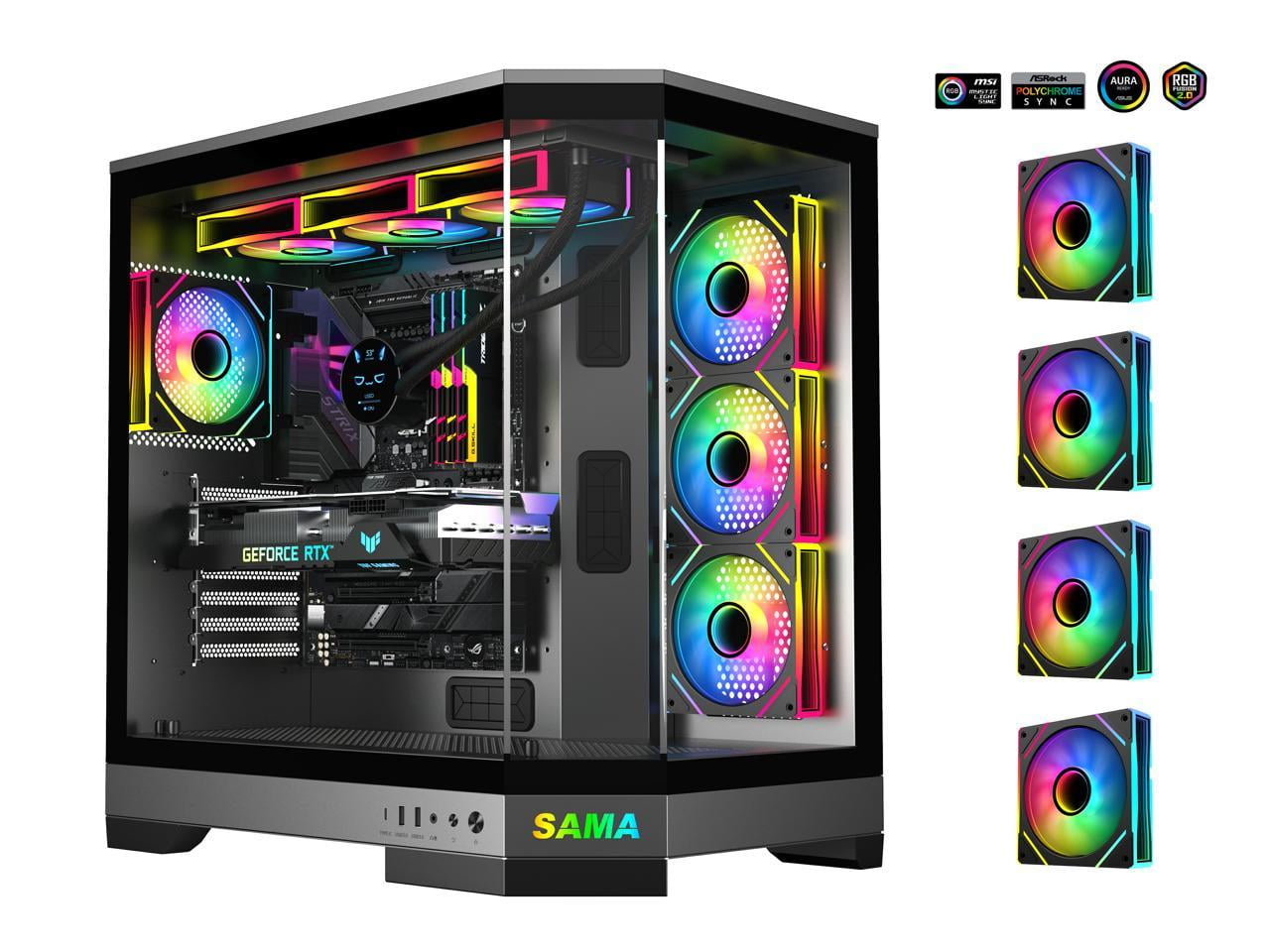 Sama 3021-Black Dual USB3.0 and Type C Tempered Glass ATX Sama 3021-Black Dual USB3.0 and Type C Tempered Glass ATX
