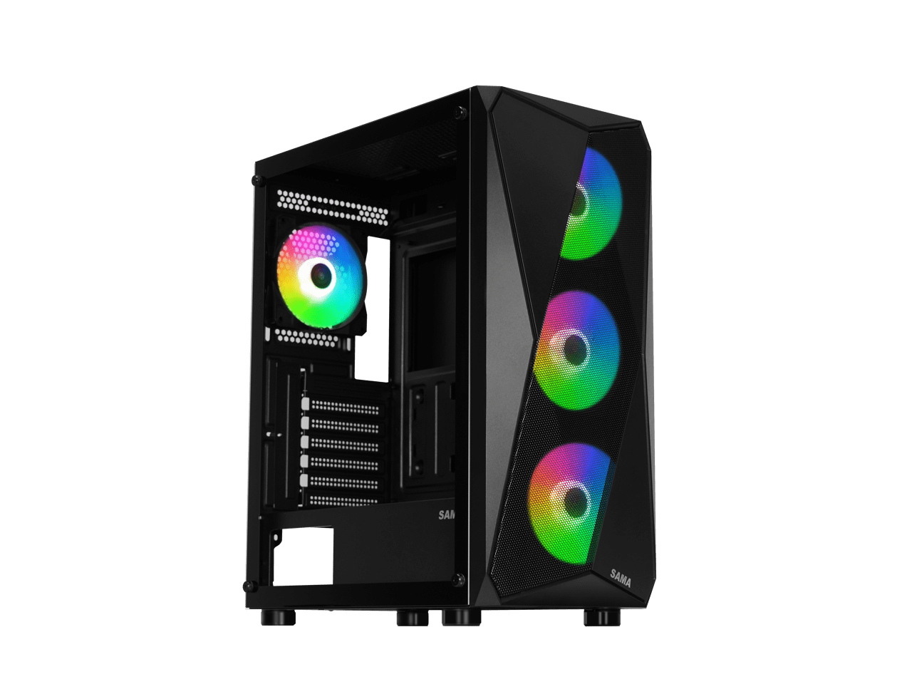 Sama 3313 Black USB3.0 Tempered Glass ATX Tower Gaming