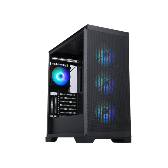 Sama IDX8-ARGB-BK Black Dual USB3.0 Steel/ Tempered Glass ATX Mid Tower Gaming Computer Case w/ 4 x ARGB LED Fans (3 x120mm x Front l, 1 x120mm x Rear)Pre-Installed