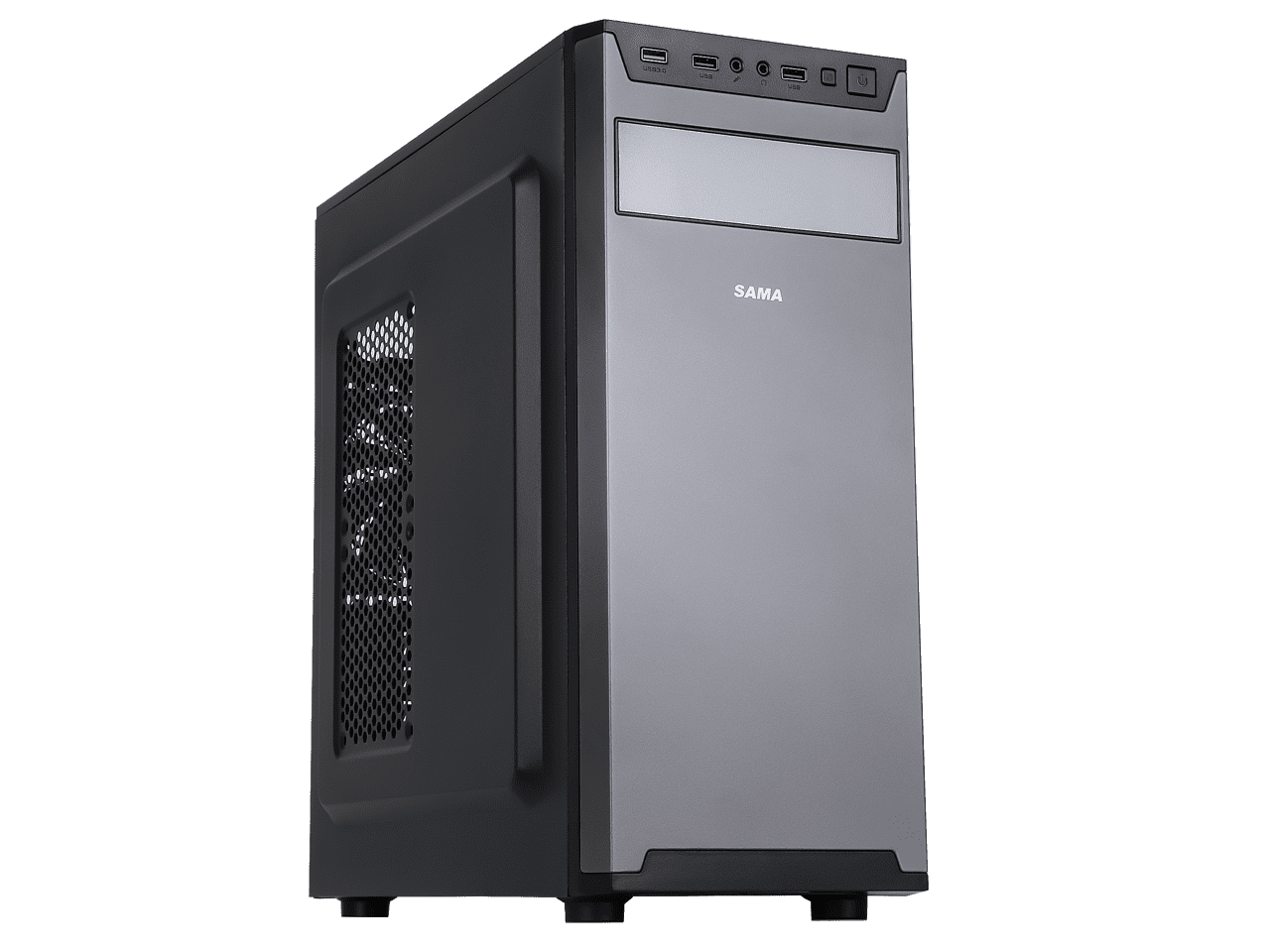 Sama Jazovo-BK USB3.0 Steel ATX Mid Tower Case, 3 x120mm Fan