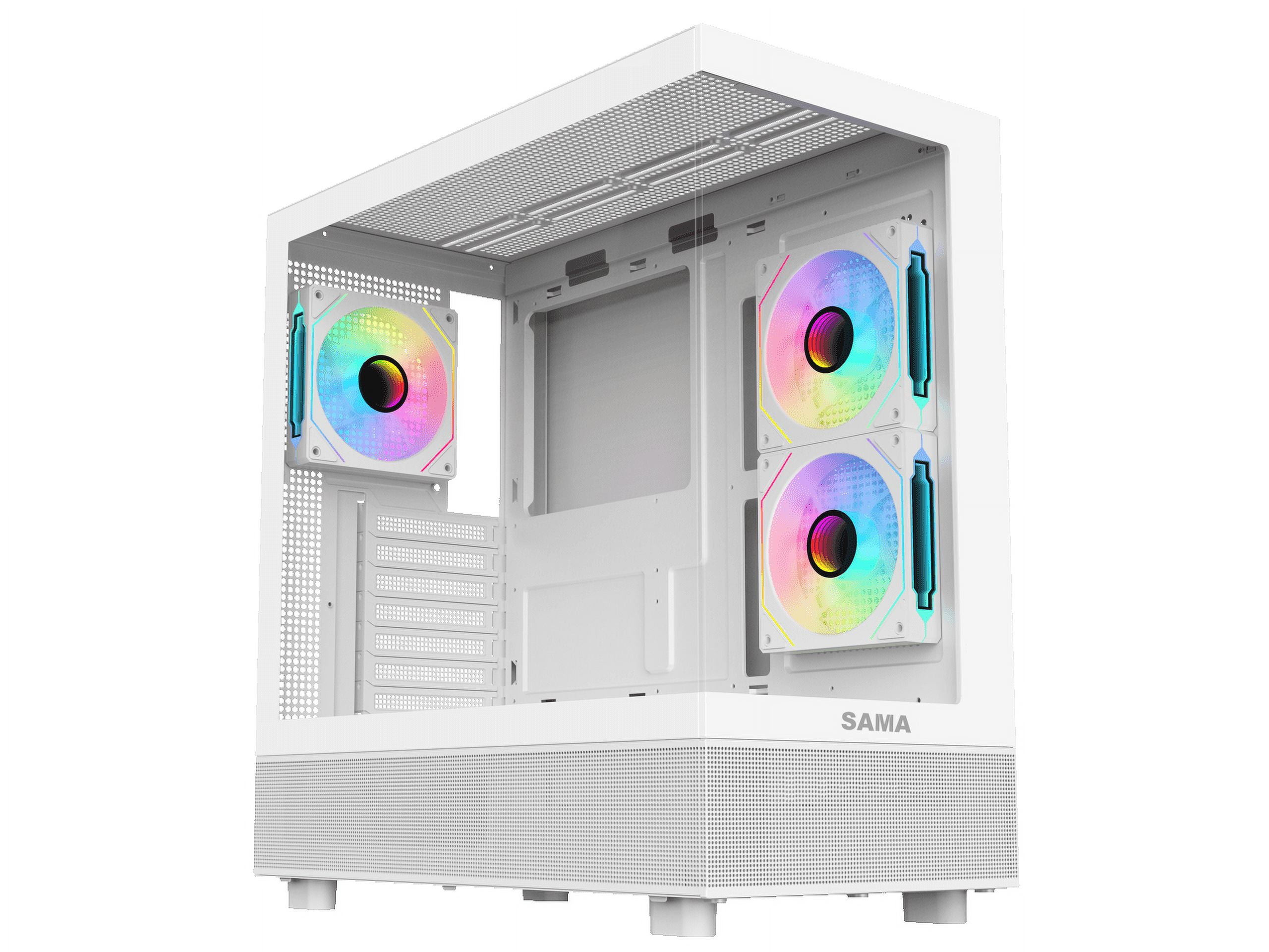 Sama Neview 4361 White Dual USB3 0 And Type C Tempered Glass ATX Mid sama-neview-4361-white-dual-usb3-0-and-type-c-tempered-glass-atx-mid