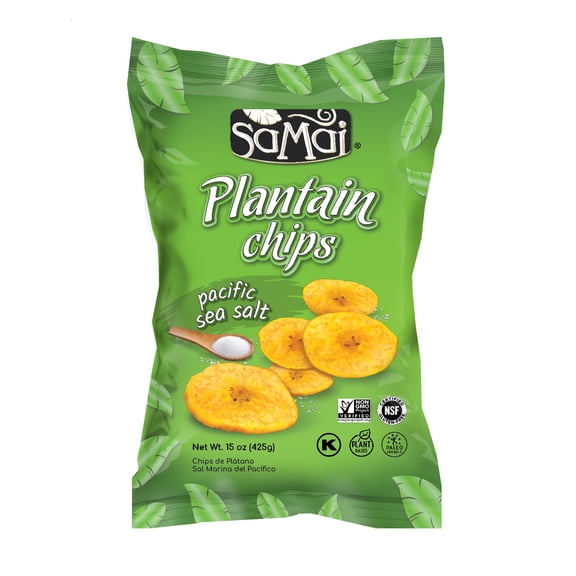 Samai Pacific Sea Salt Plantain Chips, 15 oz, 1 Bag