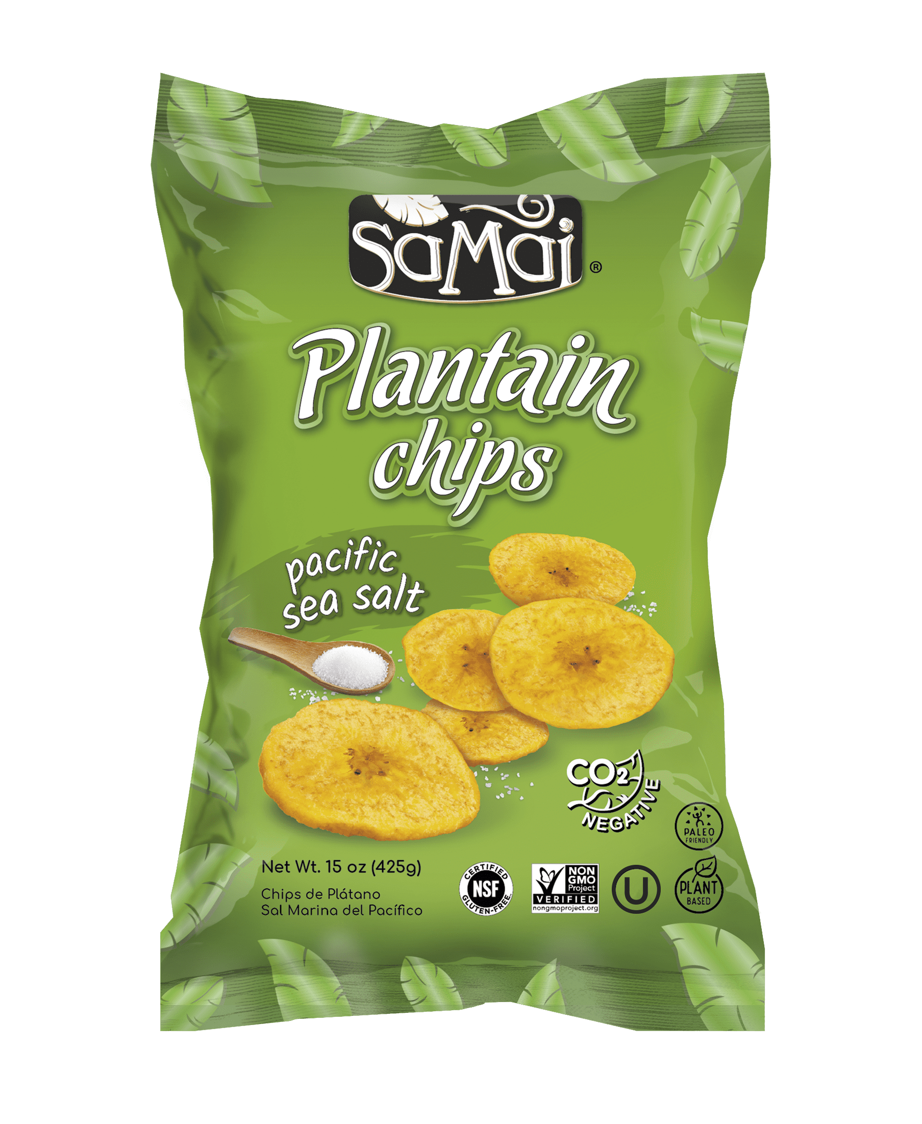 Samai Pacific Sea Salt Plantain Chips, 15 oz, 1 Bag