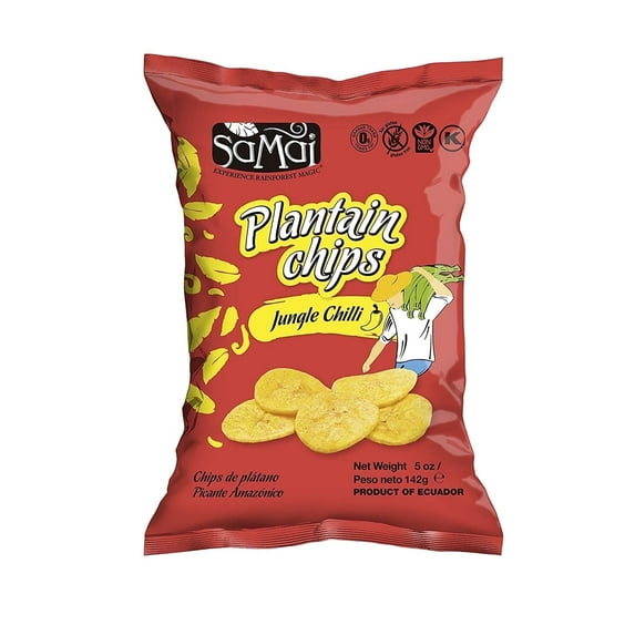 Samai Plantain Chips Jungle Chili - 5 oz Pack of 3