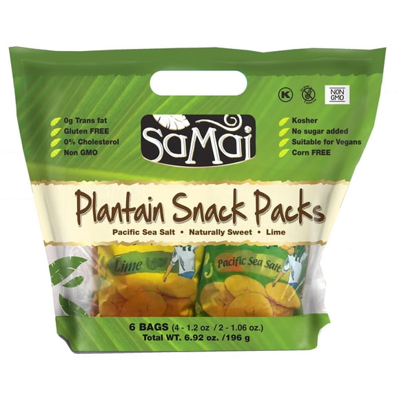 Samai Plantain Chips Mixed Snack Pack, 1.15 oz bags, 6 count