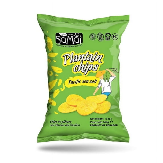Samai Plantain Chips Pacific Sea Salt -- 5 oz Pack of 3