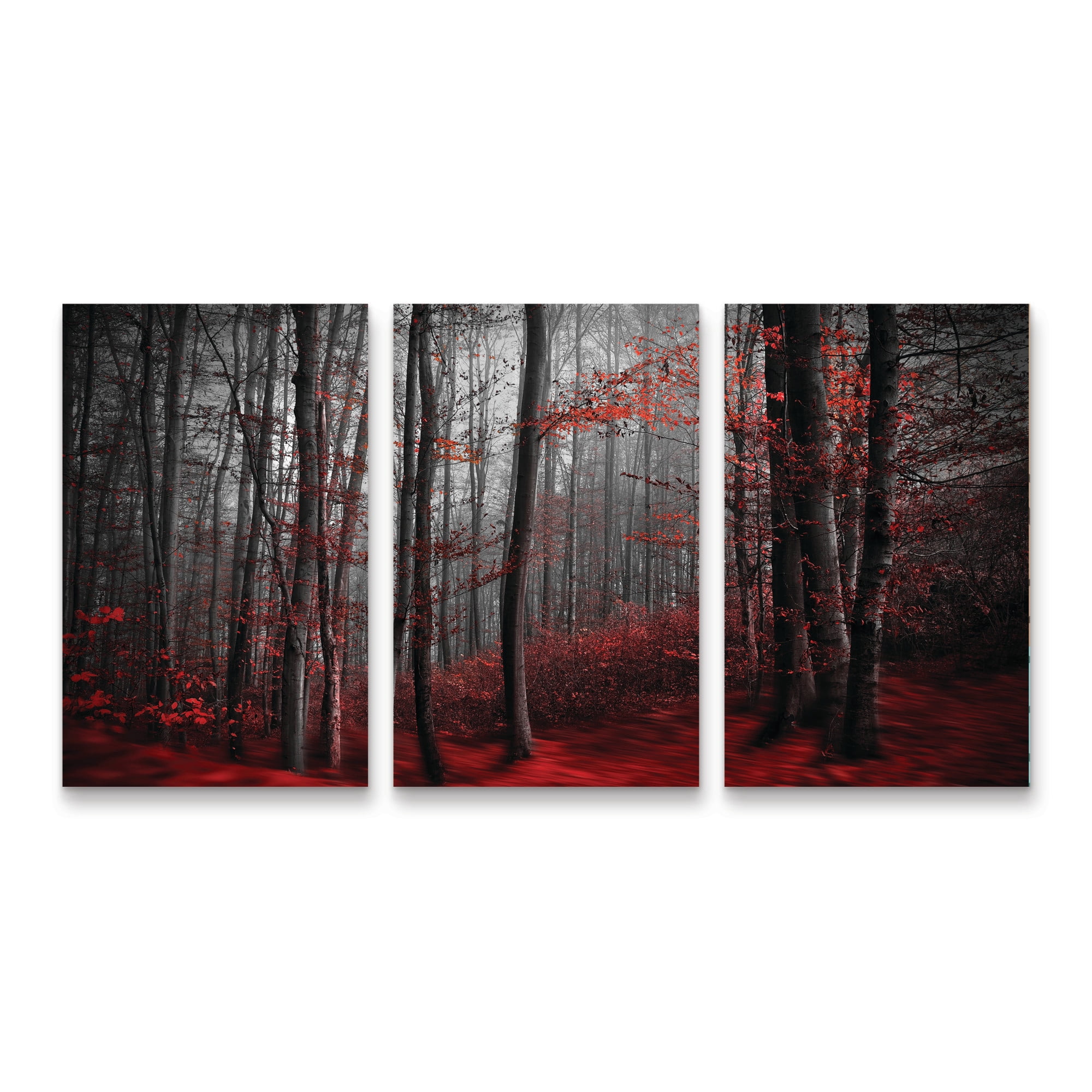 Samanta Bloody River 3 Panel  Canvas Wall Art Set by Trademark Fine Art