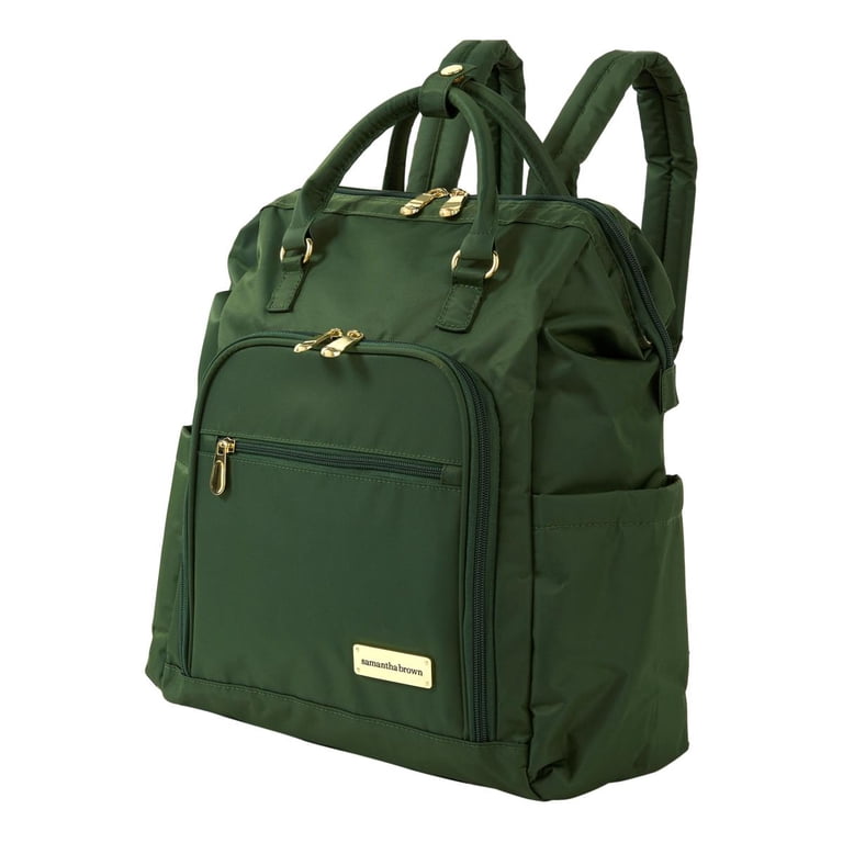 Samantha Brown Convertible Travel Backpack, Green Nylon with  display picture 1