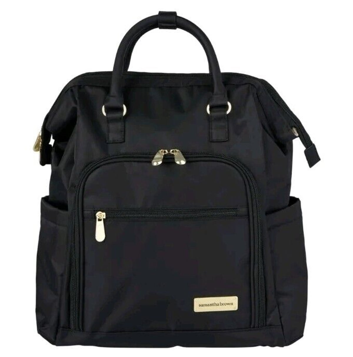 Samantha Brown Luggage Nylon Convertible Travel Backpack ~ Black