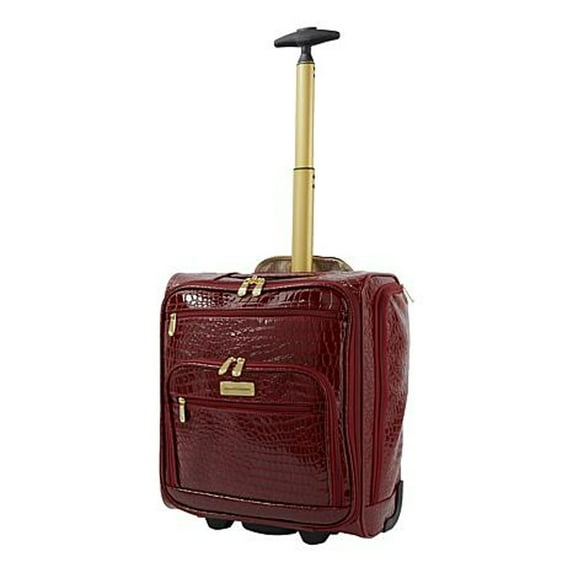 Samantha Brown Luggage Travel Classic Croco Underseater Carry-On Bag ~ Burgundy