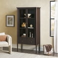 thumbnail image 1 of Samantha Modern Fluted Glass Bookshelf Cabinet, Black, 1 of 14