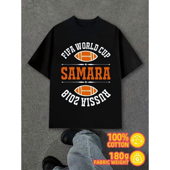 Greenink Samara 2018 Tee for men black 180G 100% Cotton Wearable year-round Casual Unisex Shirt Short Sleeve tshirts Casual Unisex Shirt Cotton tshirts Classic Unisex Shirt Printed tshirts