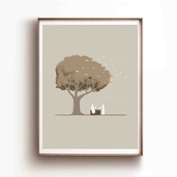 Samaritan Woman Living Water Poster, Unframed Canvas 8x10in