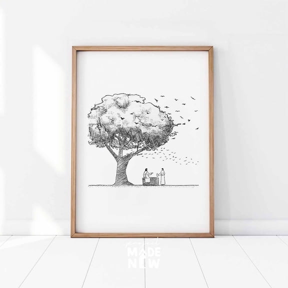 Samaritan Woman Modern Faith Wall Art Home Decor Unframed Paper Print