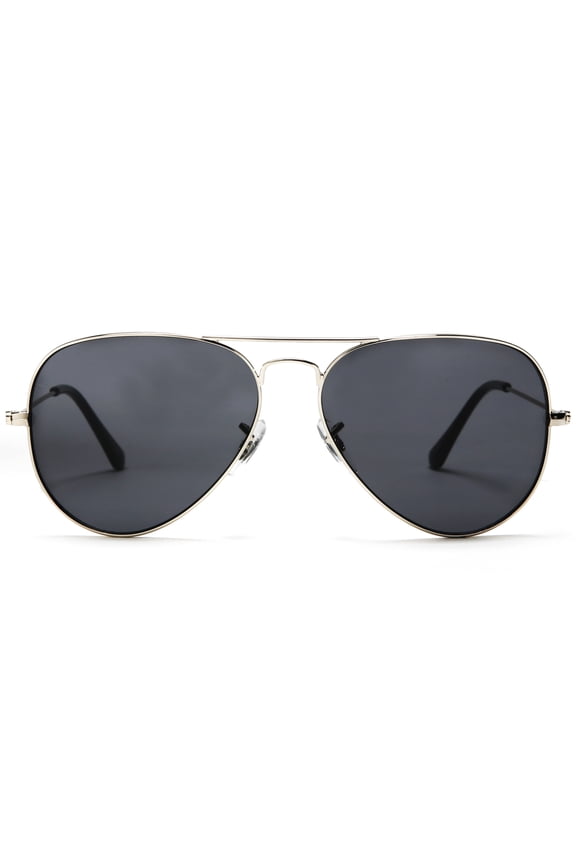 Unisex Classic Aviator Sunglasses Silver Fame Grey Lens - Glen & Ivy Sky Inspired