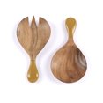 thumbnail image 1 of Samba Wood Salad Tossers With Yellow Resin Handle - Shiraleah, 1 of 2