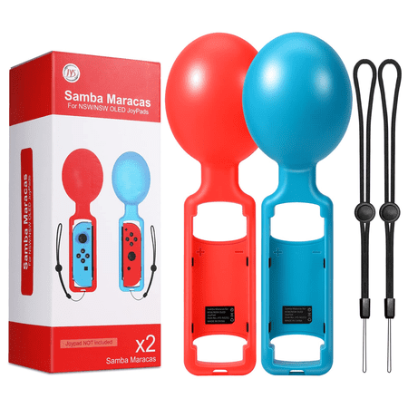 for Samba de Amigo 2023 Switch Sports Accessories Bundle for Nintendo Switch/Switch OLED, Allnice 2Pack Sand Hammer Hand Grips Switch Samba Game Accessories with Wrist Straps, Red/Blue
