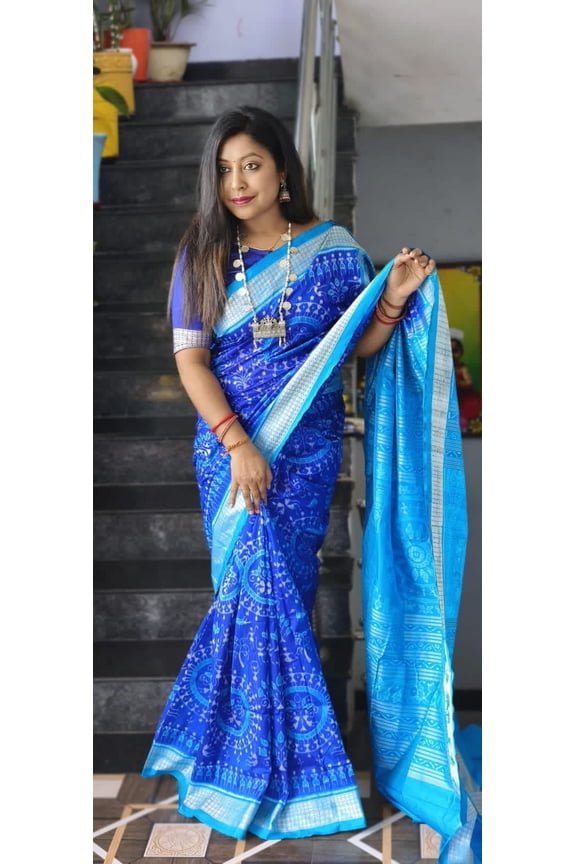Sambalpuri saree dolabedi style saree odiya silk with blouse piece wedding odisha saree Durgapuja sari Kali Puja sari divali saree;