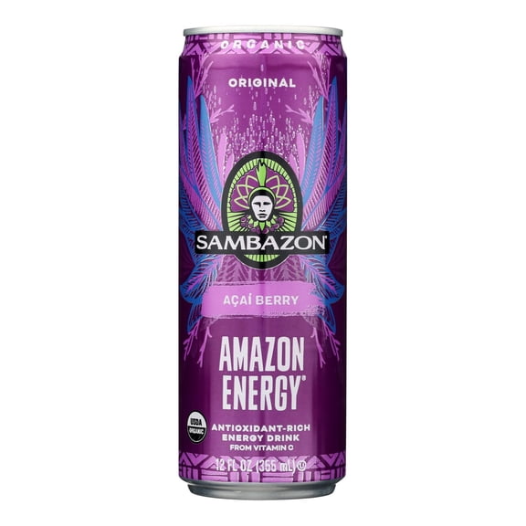 Sambazon Organic Amazon Energy Drink - Original - 12 fl oz, Case of 12