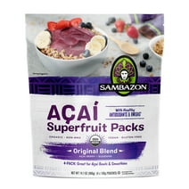 Sambazon Original Blend Acai Superfruit, Plant-Based Meal, 14.1 oz , 4 Count (Frozen)