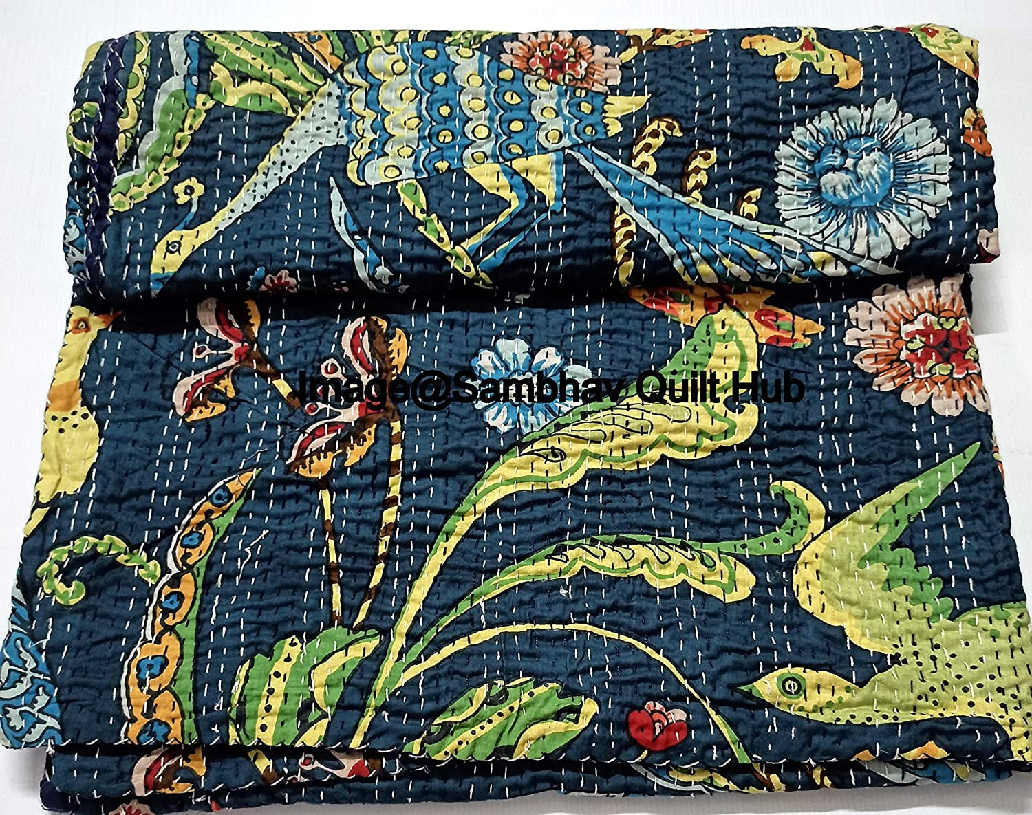 Sambhav Quilt Hub Bohemian Multicolor Cotton Quilts, King - Reversible