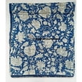 thumbnail image 1 of Sambhav Quilt Hub Indian Blue Floral Cotton Hand Patchwork Quilt, Throw Size, 1 of 4