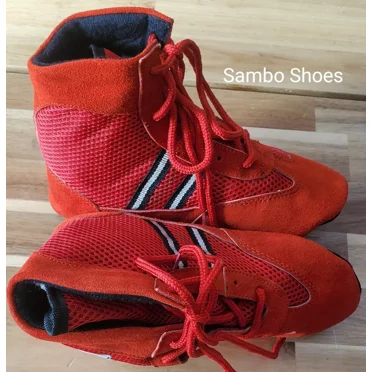 Sambo Wrestling Shoes, Suede Leather Mat Shoes for MMA, Boxing, and Wrestling, Comfortable Design