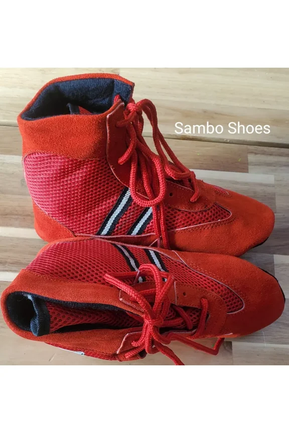 Sambo Wrestling Shoes, Suede Leather Mat Shoes for MMA, Boxing, and Wrestling, Comfortable Design
