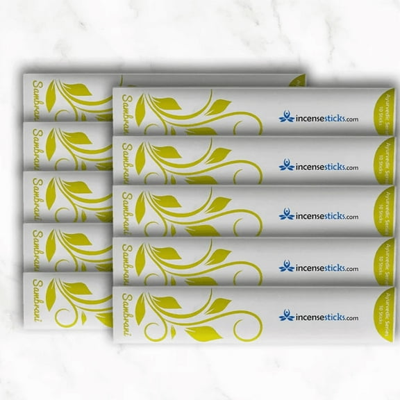 Ayurvedic Incense  Sambrani Incense Sticks (8")  10 Packs (10 Sticks Per Pack)  Sweet Aroma