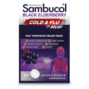 Sambucol Elderberry Cold and Flu Relief Tablets, Homeopathic Medicine, 30 Count