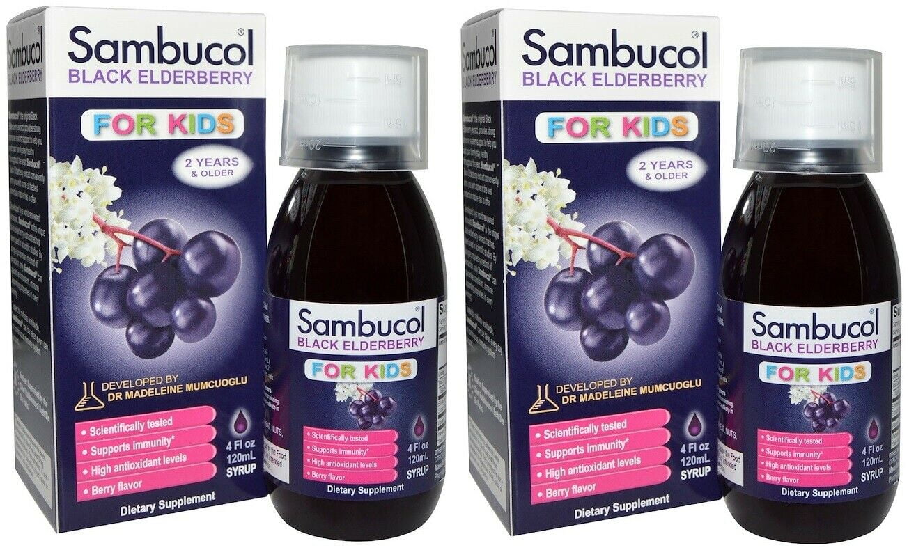 Sambucol, Black Elderberry Syrup, For Kids, 4 fl oz, (Pack of 2)