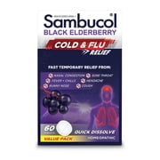 Sambucol Cold & Flu Relief Quick Dissolve Tablets - Black Elderberry - 60 Ct