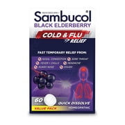 Sambucol Cold and Flu Relief Tablets - Quick-Dissolving - 60 Count