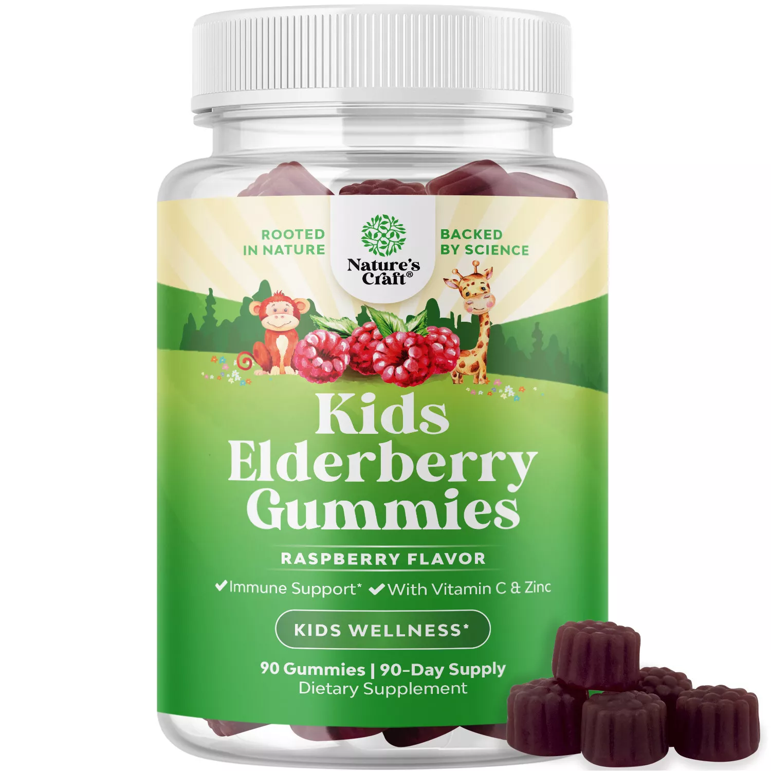 Sambucus Elderberry Gummies for Kids Health with Zinc and Vitamin C
