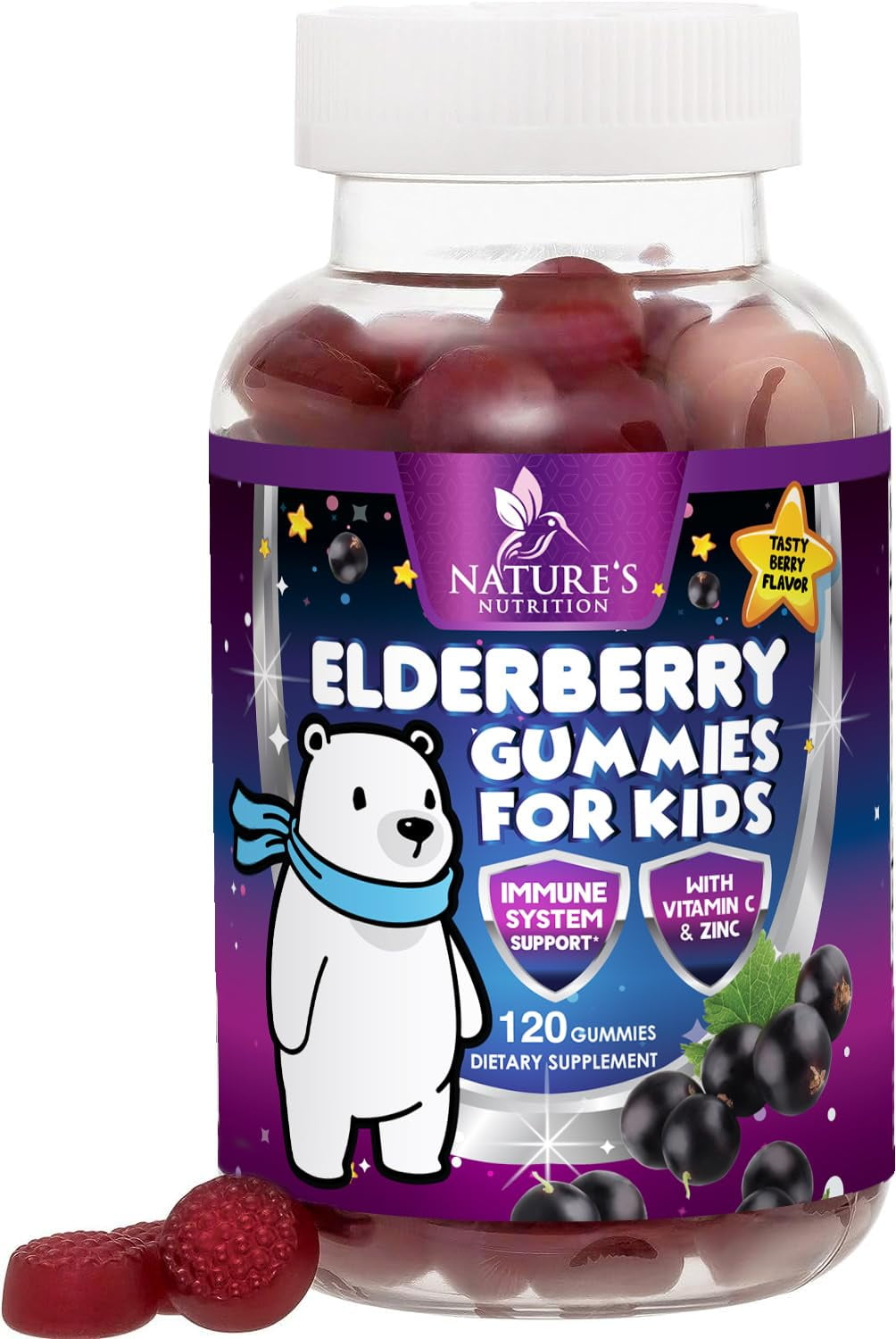 Sambucus Elderberry Immune Gummies for Kids with Vitamin C, Zinc
