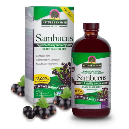 Nature’s Answer Sambucus Elderberry Syrup, Great-Tasting Vegan Immune Support, 16 fl oz