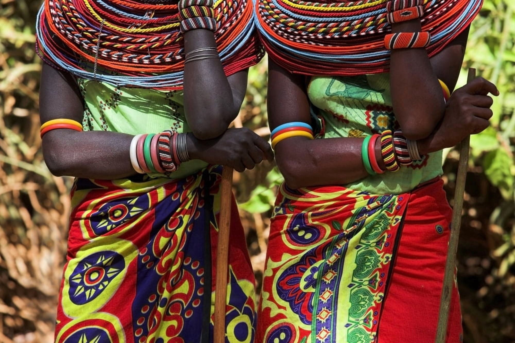 Samburu Women Dancing Kenya Canvas Art - Chris Upton Design Pics (34 x 22)