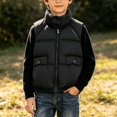 thumbnail image 1 of Samdudou Boys Puffer Vests Stand Collar Sleeveless Jackets Kids Fall Winter Warm Full Zip Outerwear Quilted Padded Coats Casual Outdoor Coat with Button Pockets Size 5-13 Years, 1 of 8