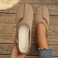 thumbnail image 1 of Samdudou Dress Shoes for Women Closed Toe Round Front Slip On Flats Unique Asymmetrical Buckle Strap Woven Textured Fabric Minimalist Aesthetic Everyday Footwear, 1 of 8