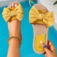 thumbnail image 1 of Samdudou Espadrille Sandals Open Toe Bow Knot Flat Slide Jute Rope Sole Summer Vacation Beach Ladies Casual Style Footwear Outdoor Daily Wear Lightweight Walking Modern Trendy Design, 1 of 8