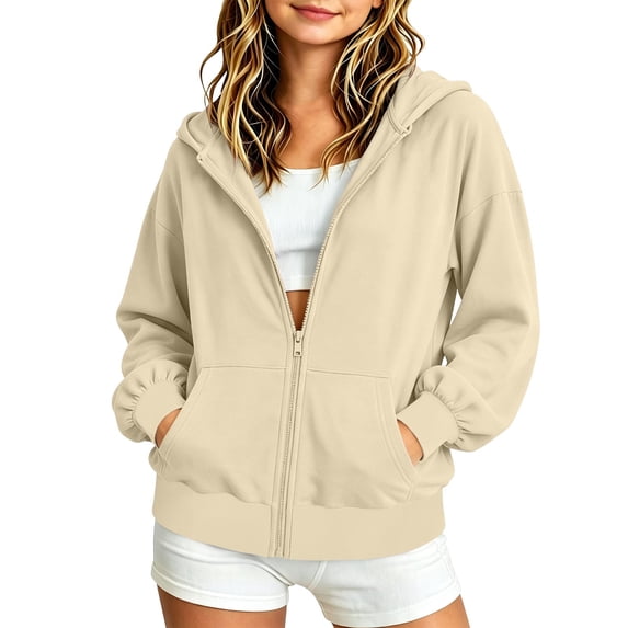 Samdudou Girls Sweatshirts Zip Up Hoodies Long Sleeve Drop Shoulder Jackets Fall Winter Casual Activewear Outdoor Recreation Sportswear with Pockets Size 5-16 Years