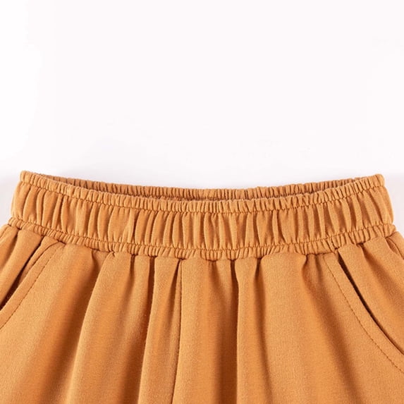 Samdudou Girls Wide Leg Capri Sweatpants Elastic Waist Cropped Lounge Trousers Casual Baggy Athletic Bottoms with Pockets for Summer Vacation Size 1-9 Years