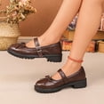 thumbnail image 1 of Samdudou Mary Janes Shoes for Women Closed Toe Round Front Sweet Bowknot Decor Adjustable Buckle Strap Chunky Sole Preppy Style Casual School Walking Everyday Footwear, 1 of 9