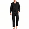 thumbnail image 1 of Samdudou Mens Pajamas Set Long Sleeve Button Down Sleepwear Classic Notch Collar Solid Two Piece Lounge Suit Pjs for Home Working Remote and Weekend Resting Time, 1 of 9