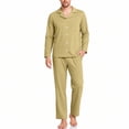 thumbnail image 1 of Samdudou Mens Pajamas Set Long Sleeve Button Down Sleepwear Classic Notch Collar Solid Two Piece Lounge Suit Pjs for Home Working Remote and Weekend Resting Time, 1 of 8