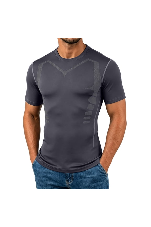 Mens T Shirts Athletic Short Sleeve Workout Tops Crewneck Muscle Tee Quick Dry Activewear Gym Training Apparel Bodybuilding Clothes Base Layer Running Gear Sports Garment