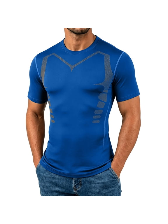 Mens T Shirts Athletic Short Sleeve Workout Tops Crewneck Muscle Tee Quick Dry Activewear Gym Training Apparel Bodybuilding Clothes Base Layer Running Gear Sports Garment