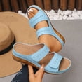 thumbnail image 1 of Samdudou Sandals for Women Casual Summer Slip On Flat Shoes Open Toe Double Strap Hollow Out Pattern Lightweight Footwear for Office, 1 of 9